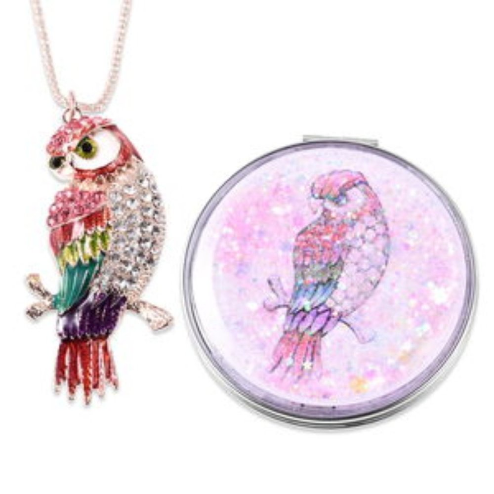 Parrot Pendant Necklace & Compact